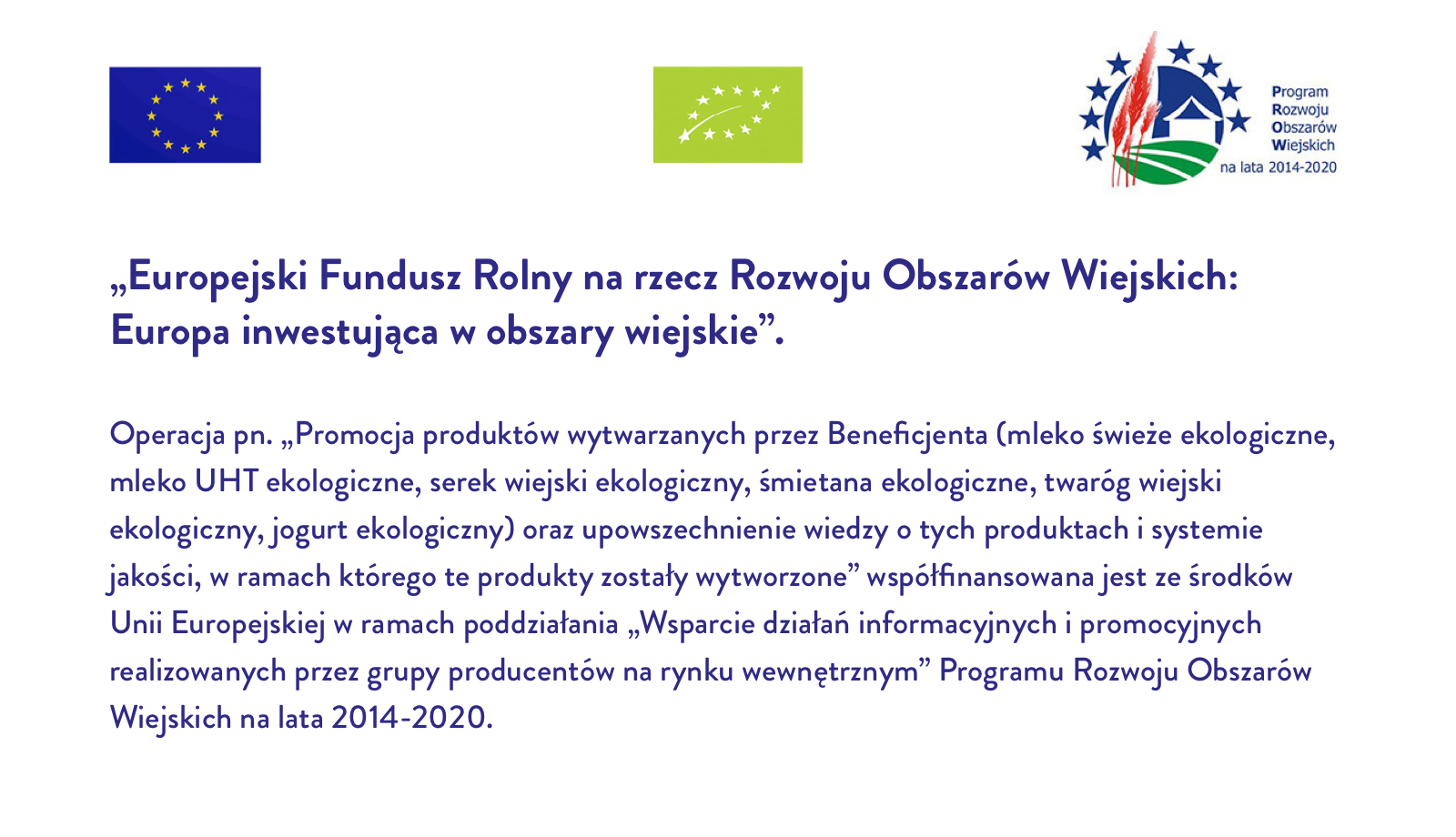 Europejski Fundusz Rolny na rzecz Rozwoju Obszarów Wiejskich: Europa Inwestująca w obszary wiejskie